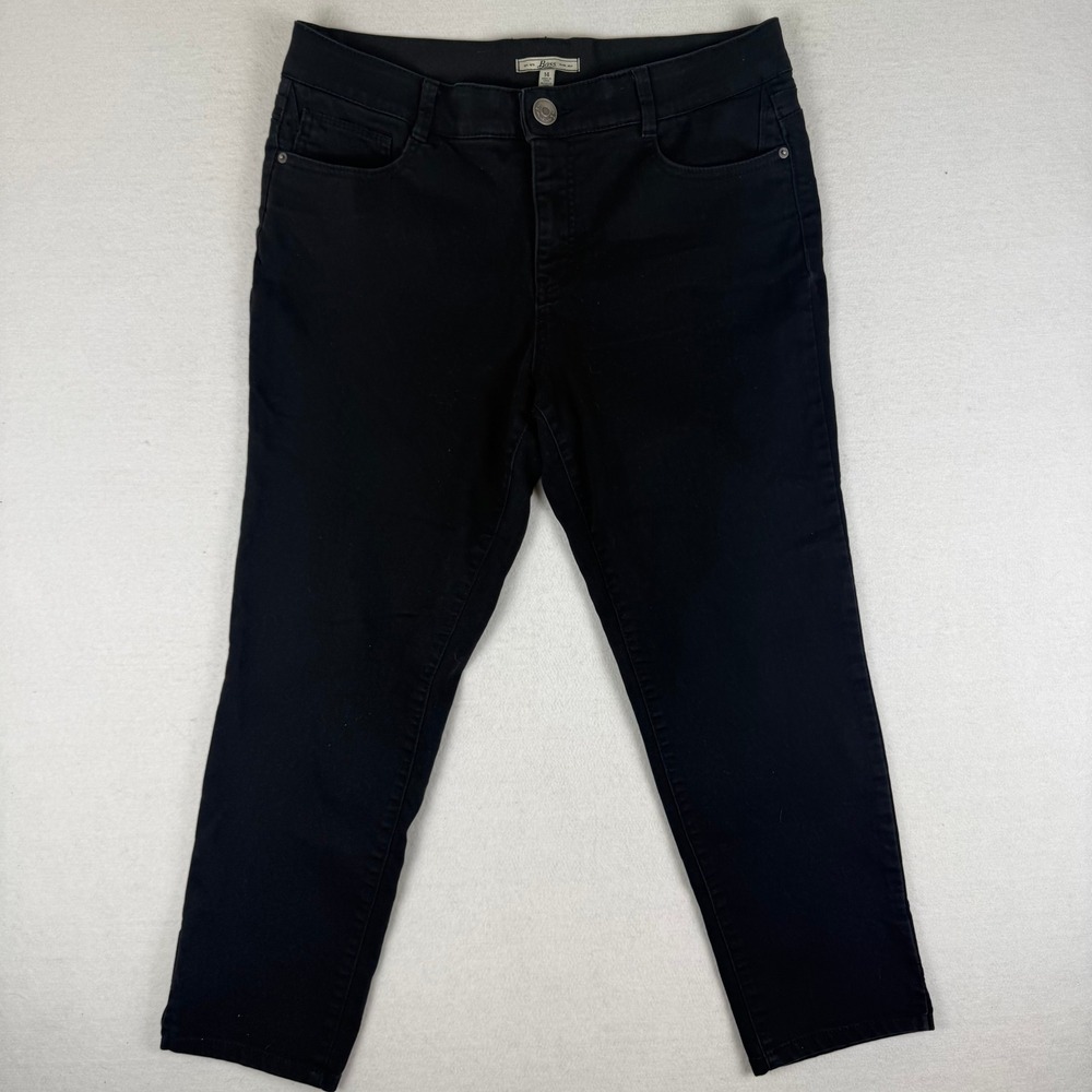 GH Bass & Co Womens Black Stretch Crop Straight Leg Pants Size 14
